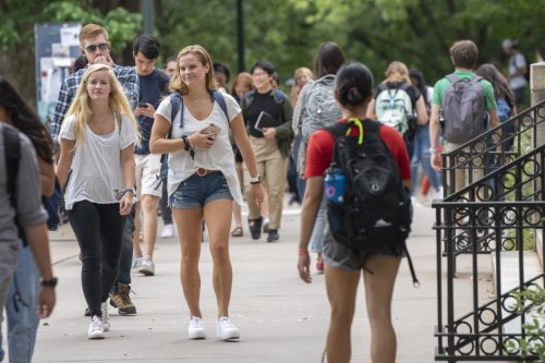 Students walking to class