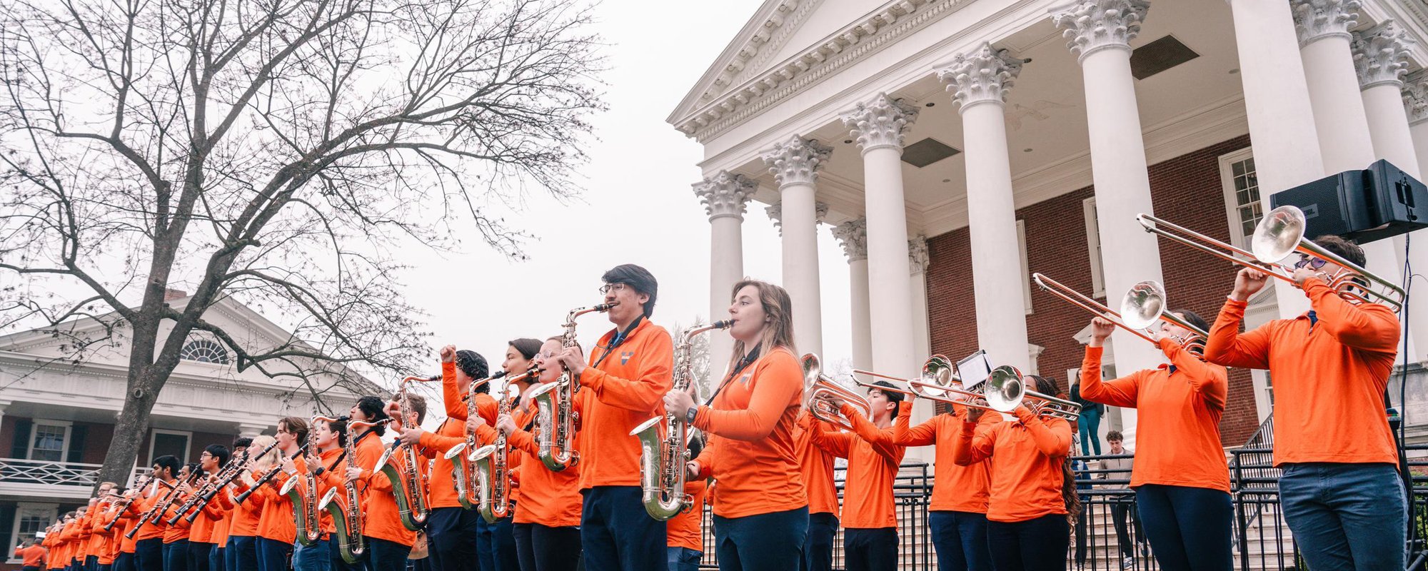 UVA band playing in front of the Rotunda