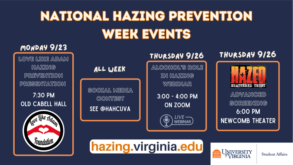 National Hazing Prevention Week 2024 schedule of events