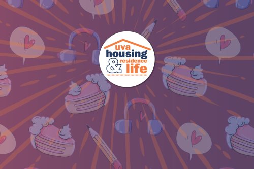 Housing & Residence Life logo with sweets in the background